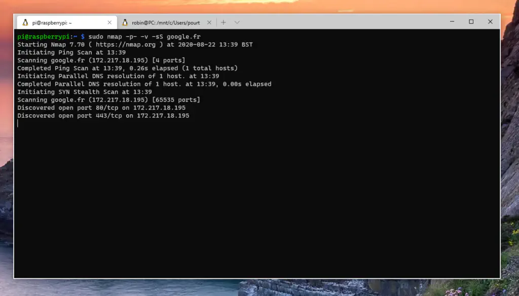 nmap google.fr